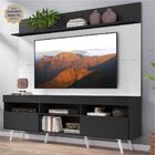 Rack Com Painel E Suporte Tv 65 Preto Branco E Pés Branco