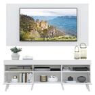 Rack Com Painel E Suporte Tv 65" Retrô Com Espelho Londres Mu