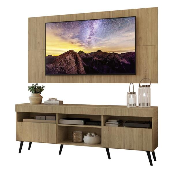 Rack Com Painel E Suporte Tv 65" Retrô Londres Multimóveis V3