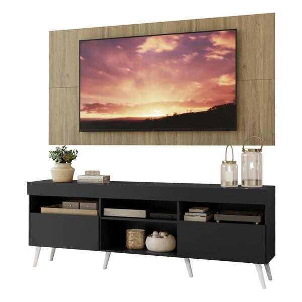 Rack Com Painel E Suporte Tv 65" Retrô Londres Multimóveis V3