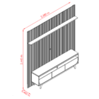 Rack Com Painel Frisado Luna Cinamomo/off White - Madetec Móv