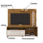 Rack Com Painel Frizz Para Tv De 65 Pol Off White Natural