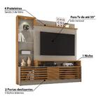 Rack Com Painel Frizz Prime Para Tv De 55 Pol Natural Fendi