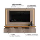 Rack Com Painel Gaia Para Tv De 75 Pol Fendi Natural