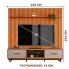 Rack Com Painel Grande Para Sala 75 Polegadas Griz Carvalho N