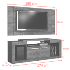 Rack com Painel Greco Valdemóveis Ipê