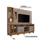 Rack Com Painel Heitor P/tv De Até 65e Pés - Natural/cinza