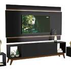 Rack Com Painel Horizon 2.2 Com Led Preto - Moveisaqui