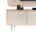 Rack Com Painel Led 100% Mdf Curvo Para Tv Até 75 Polegadas 1