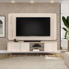 Rack Com Painel Led 100% Mdf Curvo Para Tv Até 75 Polegadas 1