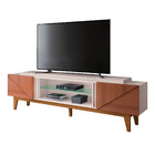 Rack Com Painel Link Lift 2.0 Off White / Nature Para Tv Até