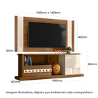 Rack Com Painel Lisboa Para Tv De Até 55" - Off White/carvalho