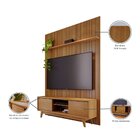 Rack Com Painel Mdf Frisado Para Tv Até 65 Polegadas 303cmx17