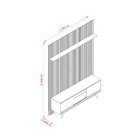 Rack Com Painel Mdf Frisado Para Tv Até 65 Polegadas 303cmx17
