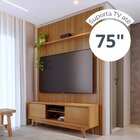 Rack Com Painel Mdf Frisado Para Tv Até 65 Polegadas 303cmx17