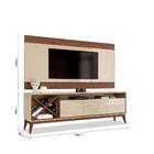 Rack Com Painel Merlot 1,80m Nicho 3 Portas Adega Tv 65 Poleg