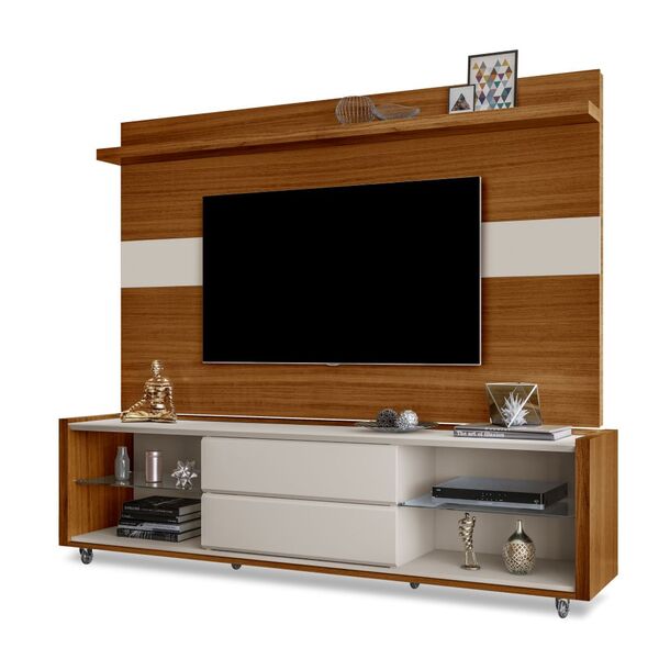 Rack Com Painel Muse Para Tv 65" 2gavetas Carvalho/off White