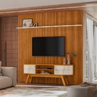 Rack Com Painel New Laguna Cinamomo/off White - Madetec Móveis