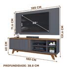 Rack Com Painel Para Sala 50 Polegadas Freijó Cinza Urbano Ro