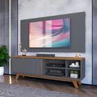 Rack Com Painel Para Sala 50 Polegadas Freijó Cinza Urbano Ro