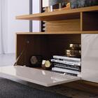 Rack Com Painel Para Sala 75 Polegadas Marrom E Off White Mar