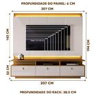 Rack Com Painel Para Sala 75 Polegadas Marrom E Off White Mar