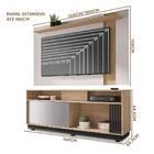 Rack Com Painel Para Sala Freijo Preto Fosco Caioba E Leme Co