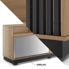 Rack Com Painel Para Sala Freijo Preto Fosco Caioba E Leme Co