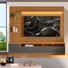 Rack Com Painel Para Sala Ripado Modulado 75 Polegadas Nature