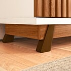 Rack Com Painel Para Tv 211cm Gen M20 Cinamomo Mel/off White