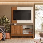 Rack Com Painel Para Tv 42 Polegadas Wood Cinamomo Mel / Off