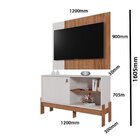Rack Com Painel Para Tv 42 Polegadas Wood Perola Metalizado /