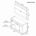 Rack Com Painel Para Tv 43 Polegadas 1 Porta Show Notável Móv