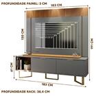 Rack Com Painel Para Tv 70 Polegadas Cinza E Marrom Malibu 1,