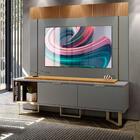 Rack Com Painel Para Tv 70 Polegadas Cinza E Marrom Malibu 1,