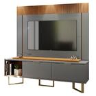 Rack Com Painel Para Tv 70 Polegadas Cinza E Marrom Malibu 1,