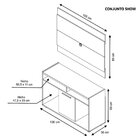 Rack Com Painel Para Tv Até 43 Polegadas 153cmx106cm Show Fre