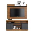 Rack Com Painel Para Tv Até 43 Polegadas Noce Milano Preto Fo