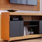 Rack Com Painel Para Tv Até 43 Polegadas Noce Milano Preto Fo