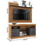 Rack Com Painel Para Tv Até 43 Polegadas Noce Milano Preto Fo