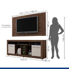 Rack Com Painel Para Tv Até 46 Polegadas 2 Portas 7 Nichos Fi