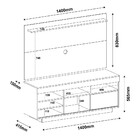 Rack Com Painel Para Tv Até 47 Polegadas 1 Porta Roma Artely