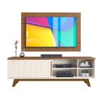 Rack Com Painel Para Tv Até 50 Polegadas Freijó Off White Rom