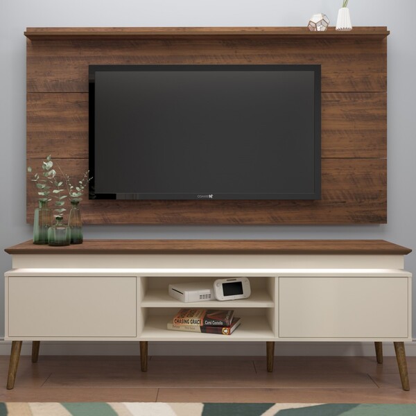 Rack Com Painel Para Tv Até 50 Polegadas Lumina Com Led 2 Por