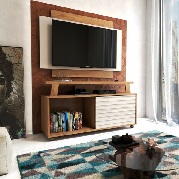 Rack Com Painel Para Tv Até 50 Polegadas Orlando 1 Porta De C