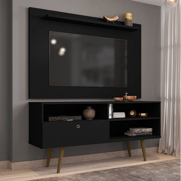 Rack Com Painel Para Tv Até 50 Polegadas Retrô Palas Espresso