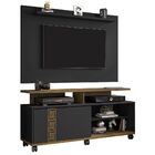 Rack Com Painel Para Tv Até 50 Polegadas Topázio Preto Fosco/