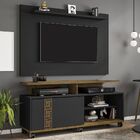 Rack Com Painel Para Tv Até 50 Polegadas Topázio Preto Fosco/