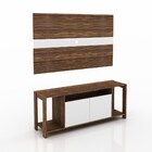 Rack Com Painel Para Tv Até 55 Pol. 2 Portas Az1017 Nogal/bra