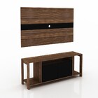 Rack Com Painel Para Tv Até 55 Pol. 2 Portas Az1017 Nogal/pre